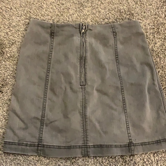 Free People Modern Denim Skirt size 6 army green denim miniskirt - Picture 2 of 4